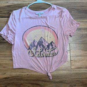 gaze pink cropped shirt